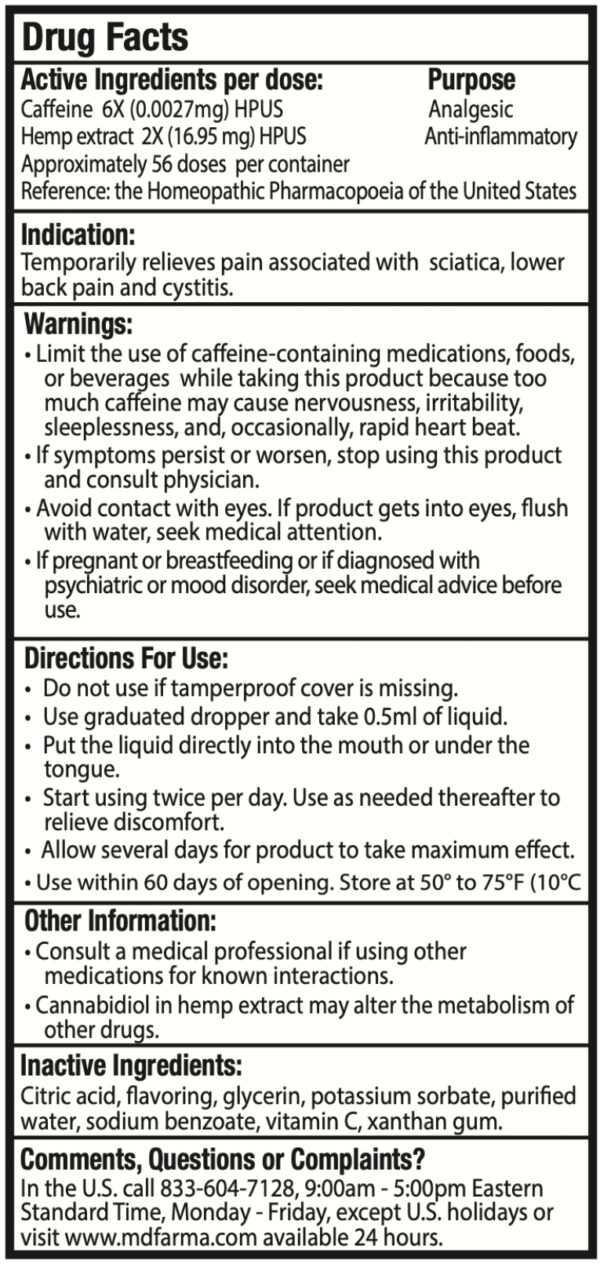 SCIATICA FORMULA with CAFFEINE & HEMP EXTRACT ORAL DROPS - Image 2